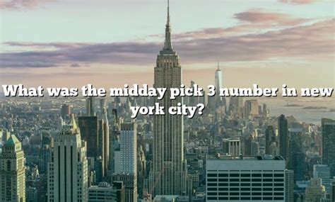 new york midday pick 3.
